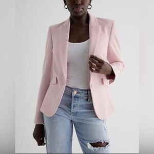 Express Editor Studio Stretch Twill Fitted One Button Blazer